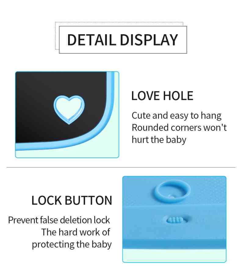 lock button and love hole for hanging